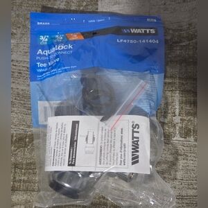 WATTS LF4750-141404  Brass Quick-Connect Tee Valve  3/4"X3/4"X1/4"